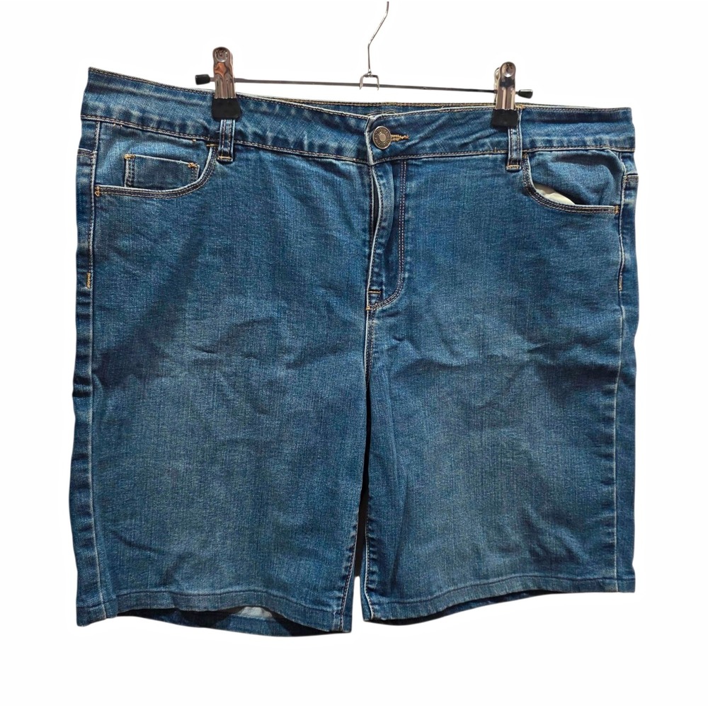 Buffalo David Bitton Denim Bermuda Shorts Women's 14/34 Blue Stretch Knee Length